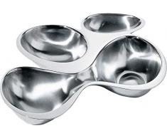 Alessi RA04 Schale mit 4 Sektionen, Edelstahl, silber