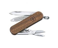 Victorinox Taschenmesser Classic SD Wood (5 Funktionen, Klinge, Schere, Nagelfeile) Holz, in Blister, 58 mm
