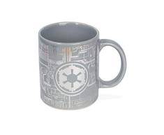 Star Wars Tasse Death Star Todesstern Oberfläche grau, silber foliert, aus Keramik, Fassungsvermögen ca. 315 ml.