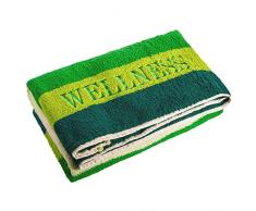 aqua-textil Wellness Saunatuch 80 x 200 cm Streifen grün Baumwolle Frottee Sauna Handtuch Strandtuch