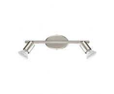 EGLO Spot BUZZ LED Deckenleuchten Deckenlampe, Stahl, GU10, 3 W, nickel-matt
