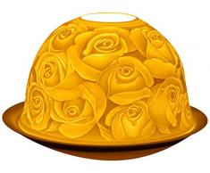 Himmlische Düfte Geschenkartikel GmbH Rosen Windlicht, Porzellan, Weiss, 12x12x8 cm