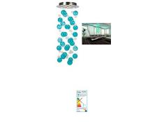 Naeve Leuchten Pendelleuchte Glasball, Metall, GU10, 35 W, Chrom, 45 x 45 x 124 cm