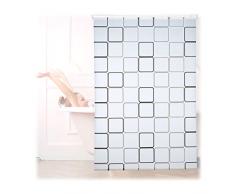 Relaxdays Duschrollo Square, wasserabweisend, Retro Badrollo Wanne u. Dusche, Deckenmontage, 140x240cm, semitransparent