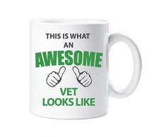 60 Second Makeover Limited 60SECMUG461 Tasse mit Aufschrift „60 Second Makeover This Is What An Awesome Vet Looks Like“, Geschenk für Geburtstag, Weihnachten, keramik, weiß