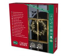 Konstsmide 2890-303 LED Dekoration Metallsilhouette Kranz, silber / für Innen (IP20) / 24V Innentrafo / 30 warm weiße Dioden / transparentes Kabel