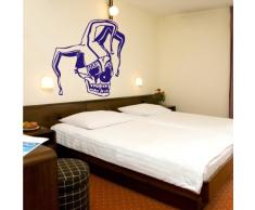 INDIGOS 4052166170710 Wandtattoo w925 böse Clown Wandaufkleber 80 x 75 cm, blau