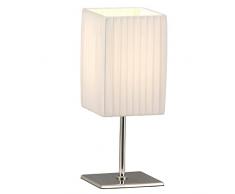 Globo Tischleuchte, weiÃ, Chrom mit Faltenschirm, Schalter 1 x 40 W, E14 H: 25 cm B: 10 x 10 cm 24660