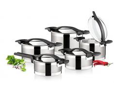 Tescoma Ultima Topfset, Stahl, grau/schwarz, 48.5 x 35 x 29 cm