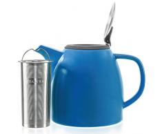 Tealyra - Drago Keramik Teekanne - Ceramic Teapot Blue - 1100ml (4-6 cups) - Large Stylish Teapot with Stainless Steel Lid - Extra-Fine Infuser To Brew Loose Leaf Tea - Dishwasher-safe