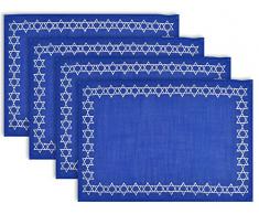DII Star of Davidstern (Stickerei), 6 Stück Tischset Placemat (4) - 13 x 19 Star of David
