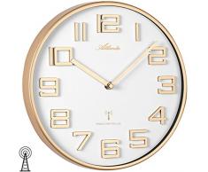 Atlanta 4386/9 Wanduhr, Metall, Weiß, 27 x 27 x 3.5 cm