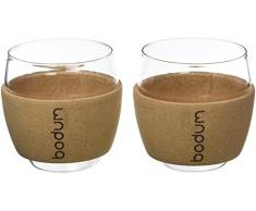 Bodum Pavina Set 2 Gläser, Transparent/Kork, 8 cm, 2-Einheiten