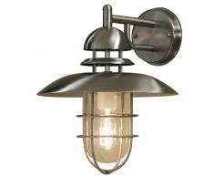 Konstsmide Sorento 7319-000 Wandleuchte / B: 27cm T: 29cm H: 34cm / 1x60W / IP44 / Edelstahl