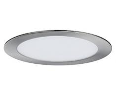 Paulmann Leuchten Paulmann 92040 Einbaupanel rund Deckenleuchte 11W Licht 2700K Warmweià LED Panel Eisen gebürstet mit Dimmfunktion inklusive Leuchtmittel Einbauleuchte, Aluminium, 11 W