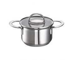 Schulte-Ufer 452251 Mini-Fleischtopf Little Lilly, Kleiner Topf, 18/10, Glas, Durchmesser 12 cm, 950 ml, 64018-12, Edelstahl, silber, 25 cm