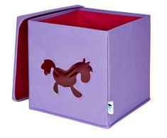 STORE.IT Spielzeugkiste mit Sichtfenster | Pony| 30x30x30cm | lila