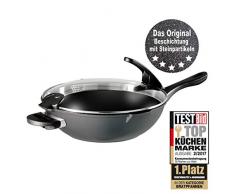 STONELINE® FUTURE Wok 32 cm, mit Siebglasdeckel, induktionsgeeignet