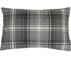 McAlister Textiles Angus | Kissenbezug für Sofakissen in Anthrazit Grau | 50 x 30cm | gewobenes Kariertes Tartan-Muster | Deko Kissenhülle für Sofa, Bett, Couch im Schottenkaro