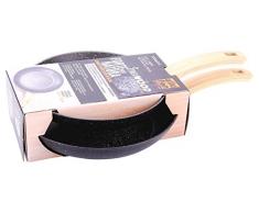 ALLUFLON Etnea Wood Anti-Haft Bratpfanne Set 24-28, Aluminium, Schwarz-Stein Optik, 28 cm