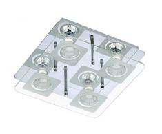 Briloner Leuchten Deckenleuchte, LED Lampe, Deckenlampe, LED Strahler, Spots, Wohnzimmerlampe, Deckenstrahler, Deckenleuchte Wohnzimmer, Deckenspot, Deckenbeleuchtung, Glas teilmattiert