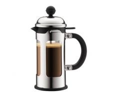 Bodum CHAMBORD Kaffeebereiter (French Press System, Auslaufschutz, Edelstahlrahmen, 0,35 liters) glänzend
