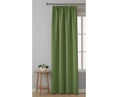 Deconovo Verdunkelungsvorhang Kräuselband Wohnzimmer Vorhang Verdunkelung Gardinen Blickdicht Verdunklungsvorhänge Schlafzimmer, Polyester, Apfelgrün, 245x140