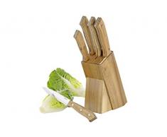 Esmeyer 5-teiliges Phoenix aus Edelstahl (Klingenstärke: 1.8/1.5 mm), mit genieteten Griffschalen aus edlem Akazienholz. Messerset, braun, 17.5 x 9.5 x 36.5 cm