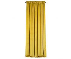 Eurofirany Vorhang Velvet Senf Samt 1 Stk. Weich Kräuselband Edel Elegant Hochwertig Glamour Schlafzimmer Wohnzimmer Lounge, Stoff, 140x270cm