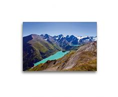Premium Textil-Leinwand 45 x 30 cm Quer-Format Die Mooserboden Stauseen | Wandbild, HD-Bild auf Keilrahmen, Fertigbild auf hochwertigem Vlies, Leinwanddruck von Christa Kramer