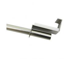 GARDINIA Spannvitrage, Ausziehbar, Montage ohne Schrauben und Bohren, Durchmesser 9 mm, LÃ¤nge 120-160 cm, Metall, Titan