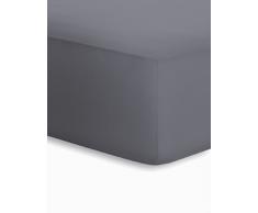 schlafgut Jersey-Elasthan Boxspring Spannbetttuch, Baumwoll-Mischgewebe, Graphite, 220 x 125 cm