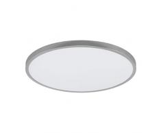 EGLO LED Deckenleuchte Fueva 1, 1 flammige Deckenlampe, Ø: 60 cm, Farbe: Silber, weiß, warmweiß, Material: Aluminium, Kunststoff