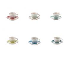 Galileo Casa 2424074 Sand Set aus 6 Espressotassen, Steingut, mehrfarbig