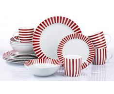 Waterside Fine China Tafelservice, Porzellan, rot, Einheitsgröße