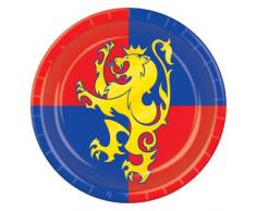 Beistle Mittelalter Mittelalterliche Teller, 22,9 cm Medieval Plates - 9 Inch mehrfarbig