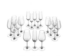 Leonardo Kelchglas Tivoli, 18 teilig, 6 Sektgläser, 6 Rotweingläser, 6 Weißweingläser, spülmaschinenfest, Teqton-Glas, 020980