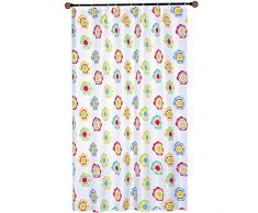 MSV Duschvorhang 180x200cm Kringel aus Polyester in weiß/bunt, 200x18x1 cm