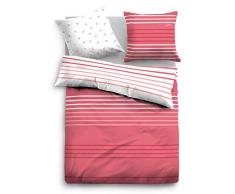 TOM TAILOR 0069836 Satin Bettwäsche Garnitur mit Kopfkissenbezug (Baumwolle) 1x 155x220 cm + 1x 80x80 cm, kirschrot