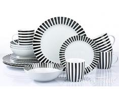Waterside Fine China Tafelservice, Porzellan, schwarz/weiß, Einheitsgröße