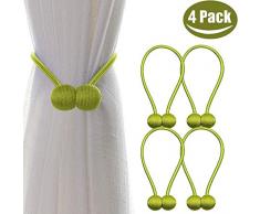 Melaluxe 6 Stück magnetische Vorhang Raffhalter, dekorative Vorhanghalterungen für Fensterdekoration 4 Pack Hellgrün