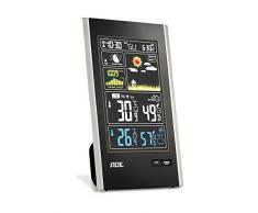 ADE Wetterstation WS 1600 (Digitale Profi Funkwetterstation mit Thermometer, Hygrometer, Barometer, LED Farbdisplay, Mondphasen, USB und Außensensor)