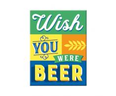 Nostalgic-Art 14365 Wish You were Beer | Retro Kühlschrank Vintage Magnet 6x8 cm, Metall, Bunt, 6 x 8 x 0.1 cm