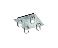 Trio Leuchten LED Bad Deckenleuchte 681910406 Cubo, Metall chromfarbig, Glas klar, 4 x 4.5 Watt LED