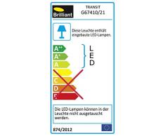 Brilliant G67410/21 Transit LED Wand- und Deckenleuchte mit Schalter, 1-flammig, 4 W, 320 lm, 3000 K, Aluminium/Kunststoff/Nickel, warmweiß