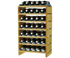 Expovinalia ex2735 – erweiterbares Weinregal für 35 Flaschen, Holz, Kiefer/Blau