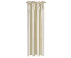 Eurofirany Vorhang Glatt Kräuselband Creme 1 STK. Modern Schlicht Fensterdeko Design Wohnzimmer Schlafzimmer Lounge Fensterdekoration Einfarbig Fensterschal, 140cm x 250cm