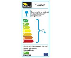 Brilliant Philo Tischleuchte, 1x LED E14 3W, 260LM, 3000K Inklusive, Metall/Glas, eisen/weiß G16348/13