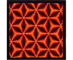 Grund KARIM RASHID Exklusiver Designer Badteppich 100% Polyacryl, ultra soft, rutschfest, ÖKO-TEX-zertifiziert, 5 Jahre Garantie, KARIM 14, WC-Vorlage o.A. 60x60 cm, orange