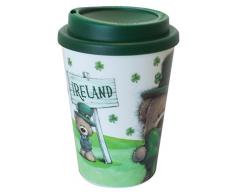 Paddy Bear Irish Designed Travel Mug With Shamrock Design And Ireland Text